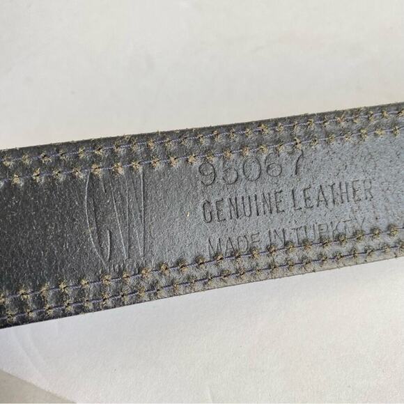 Vintage Black Leather Belt Wide Ranger Style CW Clifford & Willis Womens S / M - Picture 5 of 9